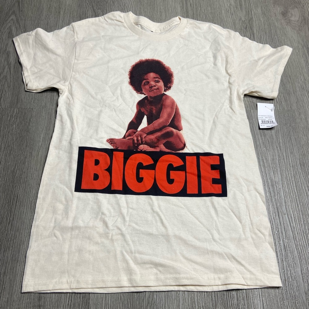 The Notorious BIG Biggie Tshirt Mens Size Small Cream NWT